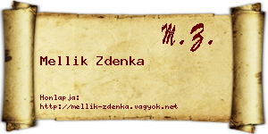 Mellik Zdenka névjegykártya